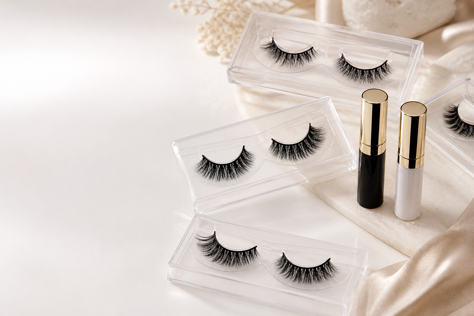 False eyelashes and lash glue product composition